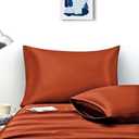 Ersmak Satin Pillowcase Queen Set of 2, 20" x 30" Ultra Soft & Silky Satin Pillow Cases for Hair and Skin, Wrinkle Fade Resistant Pillow Covers with Envelope Closure (Rust Orange)