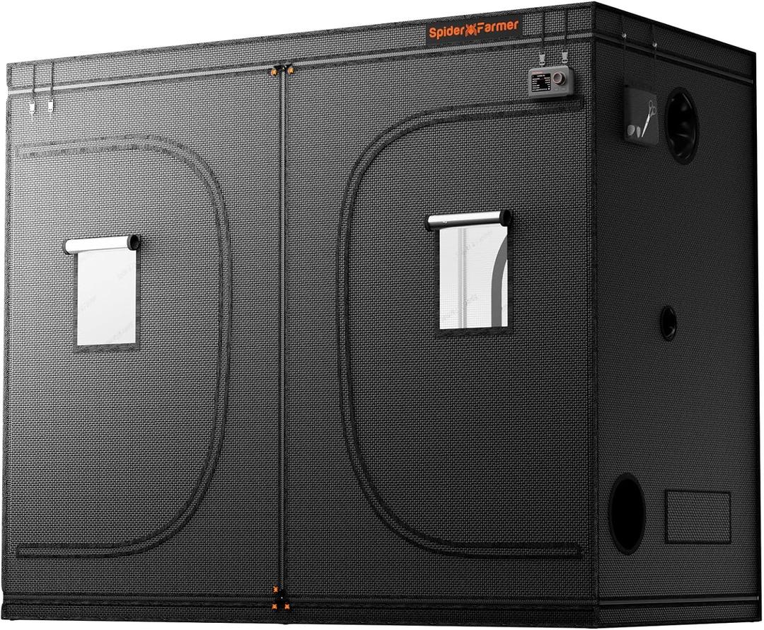 Spider Farmer 8x4 Grow Tent, 96"x48"x80", with Hook for Controller, 1680D Thicken Mylar Canvas, Enlarged View Window, Waterproof Floor Tray for Indoor Hydroponic Growing for SF4000, SE5000, G5000