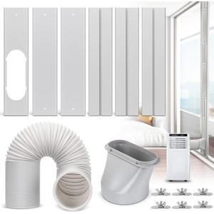 Kxuhivc Portable Air Conditioner Window Vent Kit, Adjustable Window Seal with 5.9 Inch Diameter, 78.7 Inch Length Exhaust Hose for A/C Unit Universal for Sliding Glass Doors