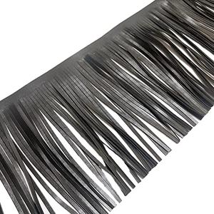 2 Yards PU Leather Fringe Trim 4 Inch Sewing Tassel Trim for DIY Craft Clothing Handbag Sewing Craft Embellishment Decoration Black