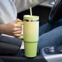 BJPKPK 40 oz Insulated Tumbler With Lid And Straw Stainless Steel Tumblers Cup With Handle For Women And Men,Blue Haze