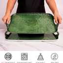 TP Large Serving Trays with Handles, 19" x 12" Melamine Serving Platters for Food, Turkey, Set of 2 Rectangular Trays for Party, Retro Green