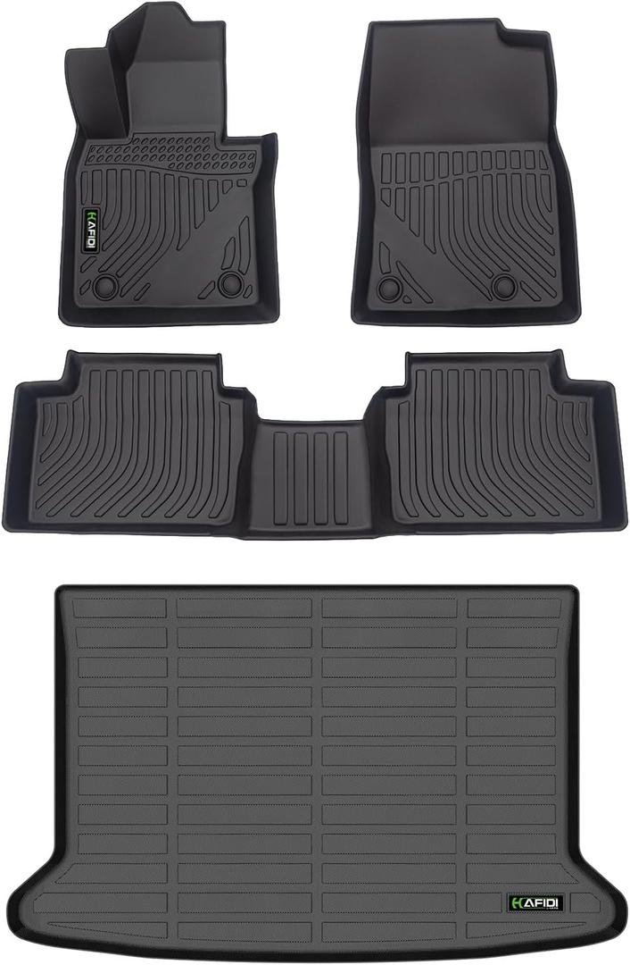 All Weather Car Floor Mats & Cargo Liner for Mazda CX-30 2020-2025 2026 Custom Fit Full Set Accessories - Black