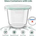 3 Cup Glass Meal Prep Containers With Turquoise Lids, Airtight 23oz glass Storage Container Set, Heat-Resistant BPA-Free for feeding the Southern Starter, Microwave, Dishwasher, Freezer Safe (4 Packs)