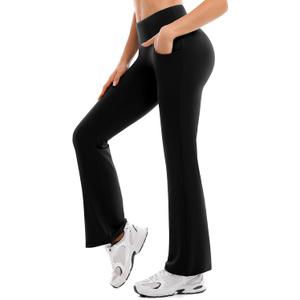 Ipletix Flare Leggings for Women-Bootcut Yoga Pants for Women High Waisted Flared Leggings Dress Pants (Black, XL)