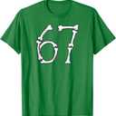 Halloween Number 6 and 7 Bones Skeleton Costume T-Shirt, L, Kelly Green