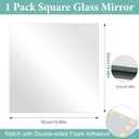 20x20 in Glass Wall Mirror for Bathroom Sink, 1Pcs HD Frameless Decorative Wall Mounted Mirror Tile for Bedroom, Vanity, Living Room, Entryway, Over Sink, Door, Home Gym, Wall Decor