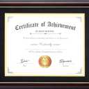 ELSKER&HOME 8.5x11 Diploma Frame with Mat Display Reddish/Mahogany Wood Frame.Made for Certificates&Document 8.5 x 11 Inch Frame with Mat or 11x14 without Mat (Double Mat, Black with Golden Rim)