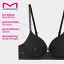 Maidenform Women's Underwire Bra, Barely There No-Show Bra, Full Coverage, Adjustable & Convertible Straps (Black)