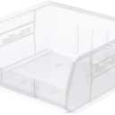 Akro-Mils 30235 AkroBins Plastic Storage Bins, Space-Saving Stackable Bins for Garage, Pantry, Craft Organization, 11" x 11" x 5", Clear, 6-Pack