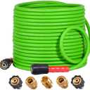 YAMATIC Super Flexible Pressure Washer Hose 50FT for Power Washer Replacement, Kink Resistant Extension With Leak-Free M22 Female & 3/8" Quick Connect Adapters, 1/4" 3200 PSI, Green