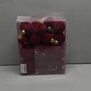 Velvet Christmas Ball Ornaments Set-46pcs Flocked Shatterproof Christmas Tree Decorations Plastic Xmas Decorative Hanging Ornaments for Xmas Holiday Home Decor,3 Sizes (Burgundy)