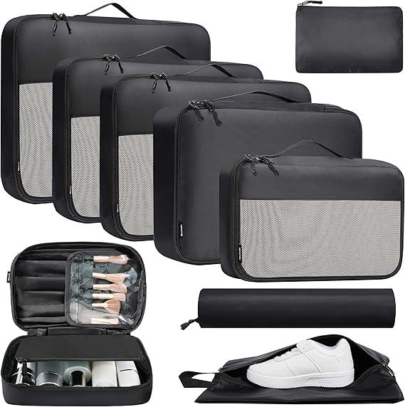 BAGAIL 9 Set Packing Cubes Luggage Packing Organizer for Travel, Suitcase Packing Bags for Travel Accessories