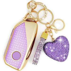 Key Fob Cover with Diamond, Compatible with BMW 2023~up X1 X2 X3 X5 X6 X7 XM etc, Sparkling TPU Key Case for Women