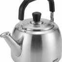 GEDO Stainless Steel Whistling Tea Kettle, 304 Food Grade, Large Capacity, Stovetop Kettle for Gas Stove and Induction Cooktop, 5.2 Quarts