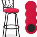Deisy Dee 4PCS Round Bar Stool Seat Covers Stretch Round Chair Covers for 13-16 Inch Stool Chair (Red)