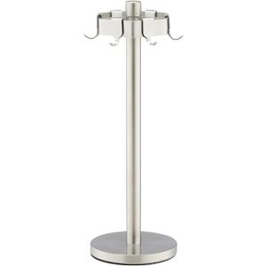 cusinine Kitchen Utensil Holder with 6 Adjustable Hanging Hooks, Rotating Countertop Storage Organization, 304 Stainless Steel Metal, Heavy Weight, Big Size and Smooth Spin Rotation