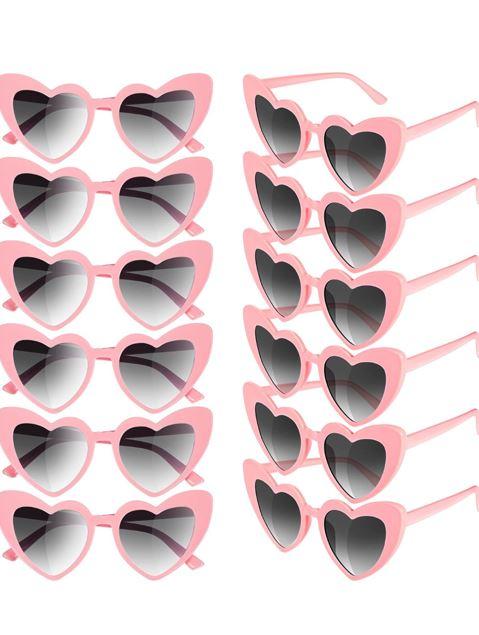 Flutesan 12 Pair Heart Sunglasses Bulk Bachelorette Sunglasses Heart Shaped Eyeglasses Party Favor for Women Summer Holiday