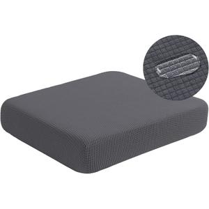 Water Repellent Sofa Cushion Slipcovers, Stretch Sofa Seat Cushion Cover, Furniture Protector Slipcovers RV Seat Cover for Living Room (Loveseat Cushion, Gray) (Medium, Grey)