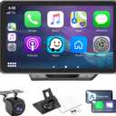 Carplay Screen for Car with Apple CarPlay/Android Auto, 7" Wireless Car Stereo, Portable Touchscreen Car Radio with Bluetooth, Backup Camera, GPS Navigation, Mirror Link,Multimedia Player All Vehicles