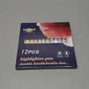 EooUooIP Dual-Tip Highlighter Set, 12 Pack, Pastel Highlighter Assorted Colors, Chisel and Fine Tips Bible Highlighters, No Bleed Highlighters Markers for Bible Journals Planners Books Notes (Double Line-Style)