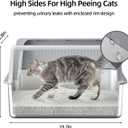 2 PACK Stainless Steel Cat Litter Box with Lid,19.7” L x 13.8” W x 11.8”H Deep,Large Metal Litter Box with High Side,for Small and Large Cats,Anti-Leakage Non-Sticky Include Litter Scoop