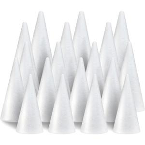 18 Pack Craft Foam Tree Cones, (4.6.8.10.13in) Styrofoam Cones for Craft, White Large Polystyrene Foam Cones for Craft Use for DIY Art Projects, Christmas Tree Holiday Decor and Holiday Gnomes
