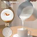 Milk Frother and Steamer, 6 in 1 Electric Foam Maker for Coffee, 16.9oz/500ml Milk Warmer for Latte, Macchiato, Cappuccino, Hot Chocolate Maker, Dishwasher Safe (White)