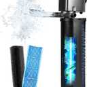 Aquarium U-V Filter Dual Spout 600GPH for Large 100-300 Gallon Fish Tank Silent Canister Internal Filter Cold Plunge Tub Koi Pond Filter, Green Clean Machine Deodorization for Saltwater Freshwater