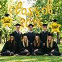 Gold Class of 2026 Balloons Banners,18 Inch Graduation Balloons Class of 2026 for Graduation Party Decorations 2026