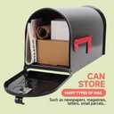 Zinovo Metal Post Mount Mailboxes for Outside,Galvanized Steel,Waterproof,Medium Capacity,Red Flag Indicated,Modern Style,Mail Boxes for House Outside/Residential,Black,18.8 x 9 x 6.7 inches