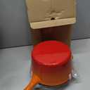 Enameled Cast Iron Sauce Pan, 2 Quarts Round Sauce Pot with Lid, Mini Dutch Oven Enamel Saucepan for Cooking Pasta Sauce, Marinate, Cook, Refrigerate and Serve, Flame Orange