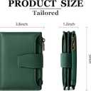 Small Wallet Women RFID Blocking Soft Leather Bifold Compact Card Holder Wallet for Women with Zipper Coin Pocket 4 ID Window