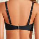 Bandeau Bikini Tops for Women - Strapless Swim Top Only Twist Front Bathing Suit Tops (Black, L)