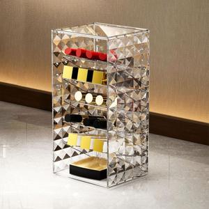 Lipstick Holder, Jewelry Holder Stand Rack Storage Box, Compartment Makeup Organizer, Clear Lipstick Stand Storage Display Case for Necklace Earrings Ring Bracelet Nail Polishes Storage Solution : Beauty & Personal Care