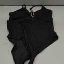 MakeMeChic Women's One Piece Swimsuit Ring Cut Out Criss Cross Tummy Control Bathing Suit, M, Black