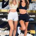 FULLSOFT 3 Pack Workout Gym Shorts for Women - 5" High Waist Tummy Control Scrunch Butt Lifting Seamless Biker Shorts, S