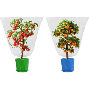 2 x 2 Pack Plant Netting Bags, Ultra-fine Mesh Insect Protection for Blueberry, Tomatoes, Fruit Trees (4 ft x 5.9 ft) - Drawstring