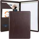STYLIO Padfolio Portfolio Organizer Binder (Walnut Color) | Interview Resume Folder, Document, Business Card Holder |w/Letter-Sized Notepad | Handsome Brown Faux Leather Folio Matte Finish