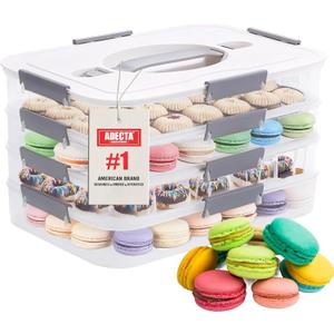 Cookie Storage Containers with Lids, 4-Layer Stackable Cookie Storage Containers | Bpa-Free Plastic, Microwave & Freezer Safe | Baked Goods, Snacks, Baked Goods for Portable Cookie Containers