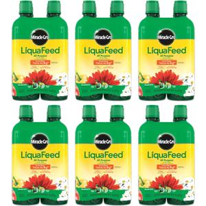 Miracle-Gro LiquaFeed All Purpose Plant Food Refills, Plant Fertilizer, 16 fl. oz., 4 Bottles/Pack (6-Pack) (EXP 12/26/26)