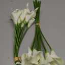 Letjolt White Calla Lily 20Pcs Artificial Flowers Bouquet for Wedding Bride Shower Blessing Gift Home Decoration Faux Calla Lilies Flower, 20 Pieces