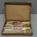 Serving Utensils, 15 Pcs Stainless Steel Large Flatware Serving Tools Kit, Included Spoons, Forks, Tongs, Slotted Spoon, Ladle, Cake Server for Kitchen Catering Banquet Wedding Buffet Party, Gold