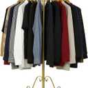 Round Clothing Rack, Rotatable Clothing Display Stand Floor Standing Boutique Retail Clothing Rack Portable for Hanging Clothes Commercial Shop Bedroom Boutiques Laundry Room