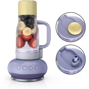 Ninja Blendboss | Personal Blender for Smoothies & Frozen Drinks | 26oz Travel Tumbler with LeakProof Lid, Chug Spout & Detachable Straw | Auto-iQ Technology | Lavender Lemonade | DB351PR