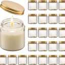 Danmu 3oz Candle Jars,Candle Jars for Making Candles,Wedding,Baby Shower,Party Favors Decoration 24 Pack (Champagne Glass with Gold Lid)