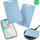 MFi Certified Wallet Tracker Card for Apple Find My, Ultra Slim Rechargeable & IP68 Waterproof Item Finder Locator Tag to Find Lost Wallets, Keys, Luggage (Blue, 1 Pack)