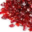 GASPRO 10 lbs Fire Glass for Propane Fire Pit, 1/2-Inch Glass Rocks for Fire Pit Table Fireplace, Red