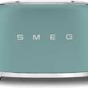 SMEG 2 Slice Toaster with 6 Presets and Defrost Function and Removable Crumb Tray (Jade)