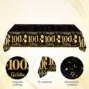 3 PCS 100th Birthday Tablecloth Black and Gold Theme Table Cloths for Parties Cheer to 100 Years Happy Birthday Tablecloth for Men Women Birthday Anniversary Party Supplies